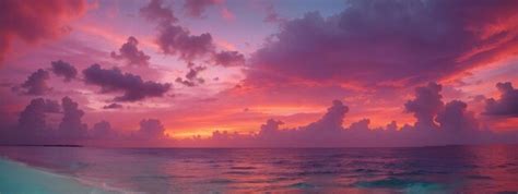 Premium AI Image | Colorful sunset over ocean on Maldives