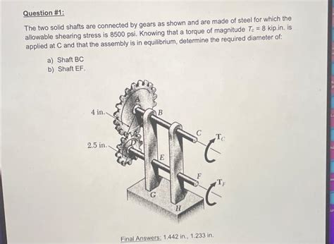 Solved Question The Two Solid Shafts Are Connected By Chegg