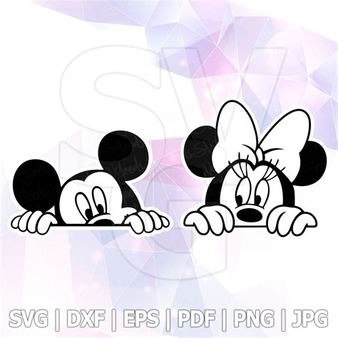 Minnie Mickey Mouse Peeking Svg