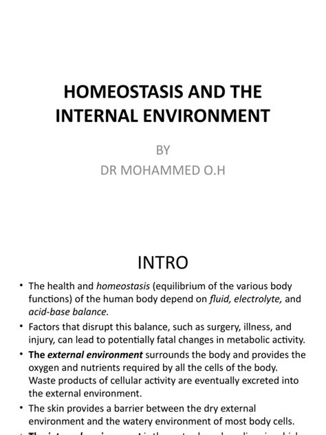 Homeostasis and The Internal Environment | PDF | Homeostasis | Physiology