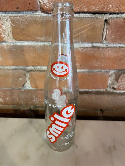 Vintage Smiley Face Smile Soda Bottle Orange Label 10 Oz Etsy