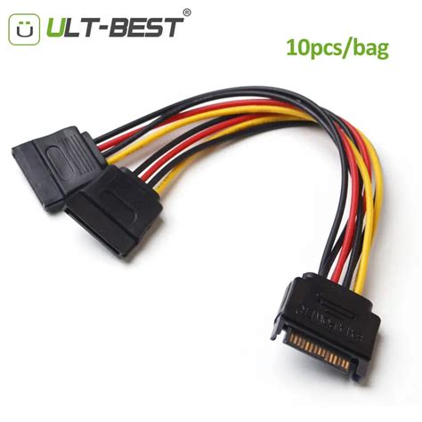 Ult best Cable divisor de alimentación SATA de 15 Pines 15 pines macho