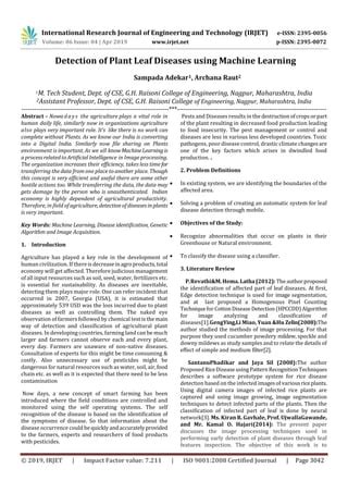 Irjet Detection Of Plant Leaf Diseases Using Machine Learning Pdf