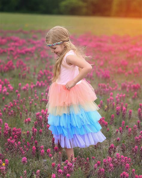 Rainbow Dress Long Pastel Dress Pastel Rainbow Tutu Dress Etsy