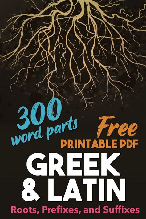 Greek And Latin Root Words List Free Printable Pdf Latin Root Words