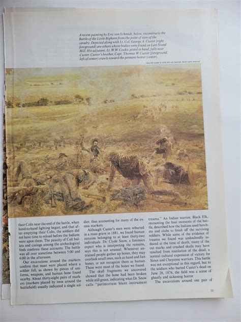 Battle Of Little Bighorn 1876 Custer Archaeology History 1986 Nh 8x10