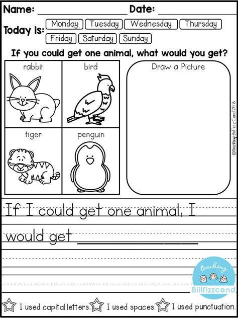 Writing For Kindergarten Worksheet