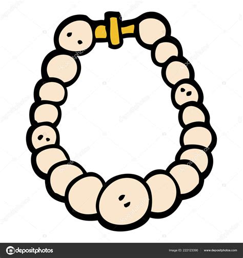 Cartoon Doodle Pearl Necklace Stock Vector Image By Lineartestpilot