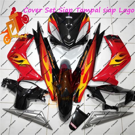 Lc V Hitam Oren Yamaha Lc V Cover Set Hitam Orange Original