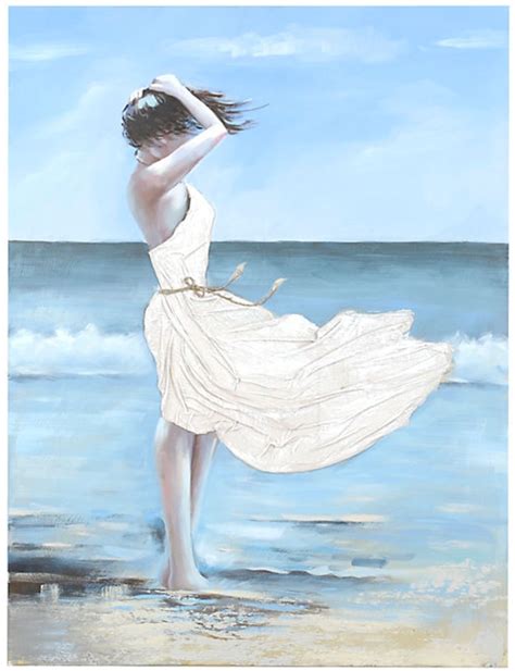 Girl On A Windy Beach Canvas Art Beach Canvas Art Beach Canvas