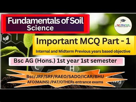 Important Mcq Question Of Soil Science Bsc Ag 1st Semester Mcq Of