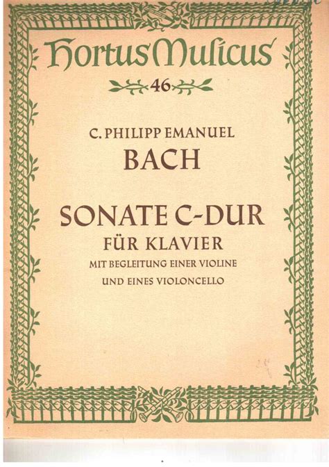 Sonate C Dur F R Klavier Violine Und Violoncello Gebraucht Kaufen