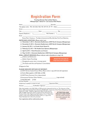 Fillable Online Som Unm Registration Form Unm School Of Medicine