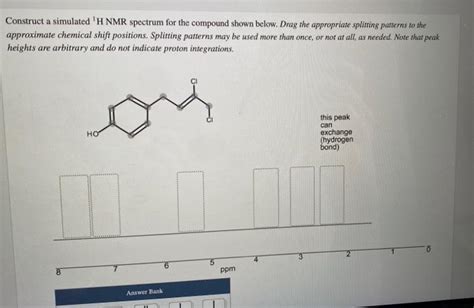 Solved Construct A Simulated H Nmr Spectrum For The