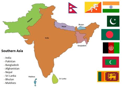 Countries in Southern Asia and Their Capitals – Countryaah.com