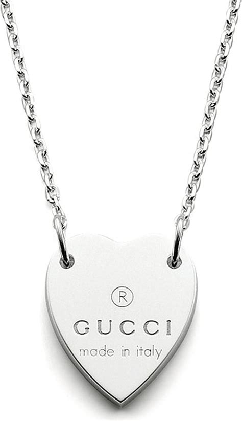 Lyst - Gucci Trademark Sterling Silver Heart Pendant Necklace in Metallic