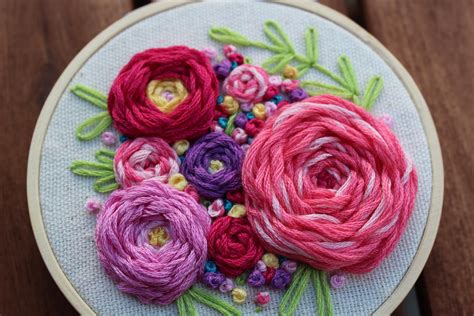 4 Spring Floral Hand Embroidery Hoop Etsy