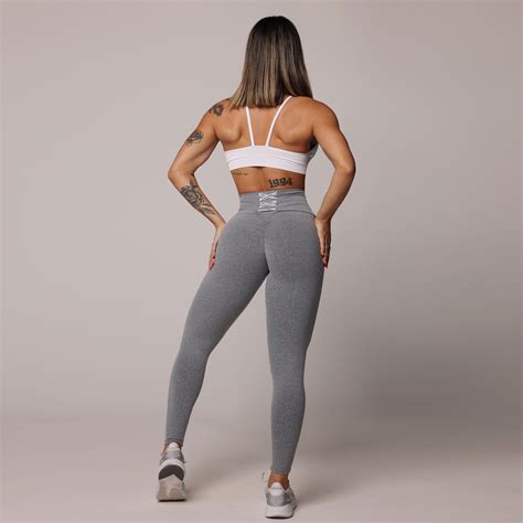 Legging Trend Empina Bumbum Mescla Branco Moving Fitness Wear