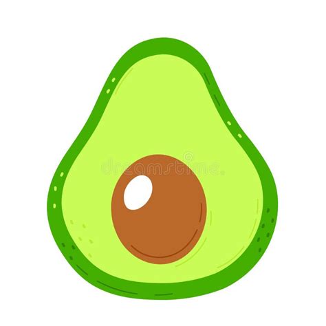 Cute Funny Avocado Character Vector Hand Drawn Cartoon Kawaii