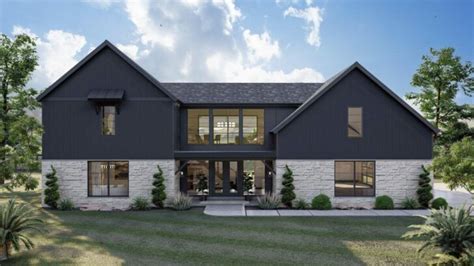 Bedroom Two Story Modern Barndominium Farmhouse With Barndominium