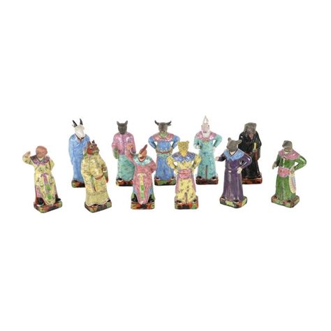 Vintage Chinese Zodiac Porcelain Figurines - Set of 12 | Chairish