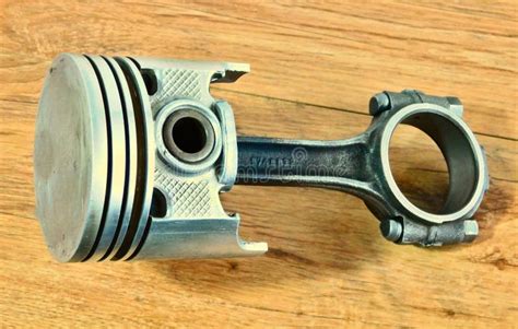 Piston And Connecting Rod Used In Six Cylinder Engines Stock Image