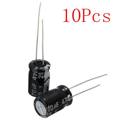 10Pcs 470UF 25V 8X12MM Electrolytic Capacitor Alex NLD