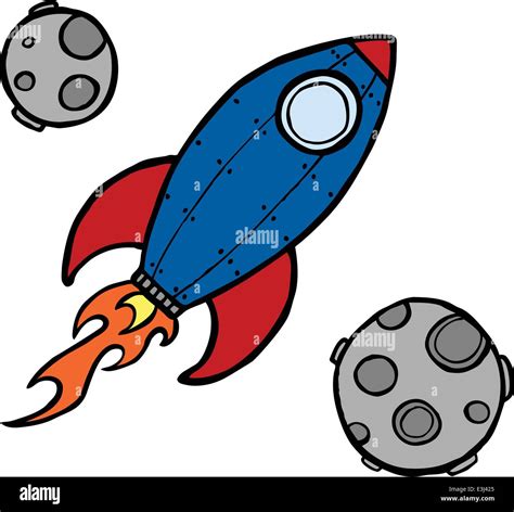 Rocket ship and moon cartoon illustration vector Stock Vector Image & Art - Alamy