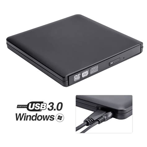 ROOFULL External DVD Drive with Power Supply Cable, Portable USB 3.0 CD ...