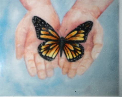 Butterfly in hand Painting by Felix Turner - Fine Art America