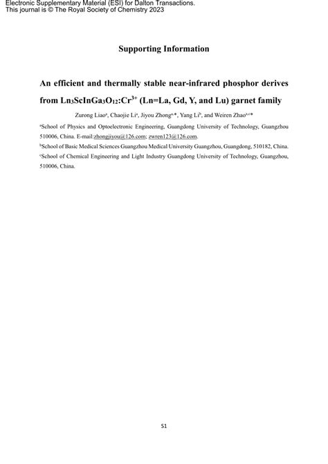 Pdf An Efficient And Thermally Stable Near Infrared Phosphor Derived