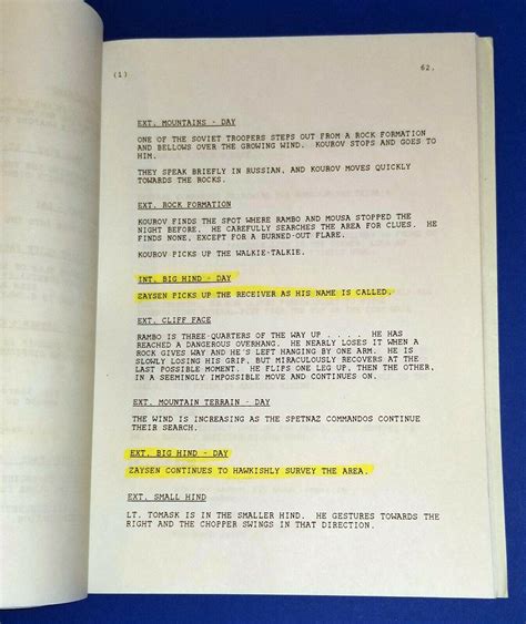Rambo 3 Original Script Marlon Brando With Notations Sylvester Stallone