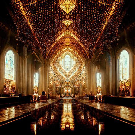 Gold Cathedral Of Fire Digital Art By Kauan Luiz Fine Art America