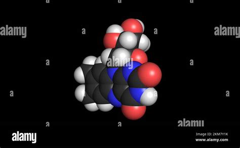 Vitamin B2 Riboflavin Supplement Molecule 3D Render Chemical Structure