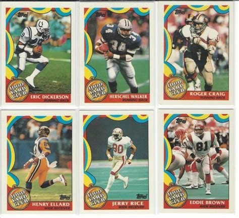 1989 Topps Football 1000 Yard Club Complete Set 1 24 EBay