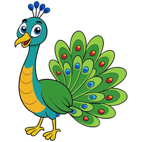 Ilustraci N Del Icono Vectorial De Dibujos Animados Del P Jaro Pavo