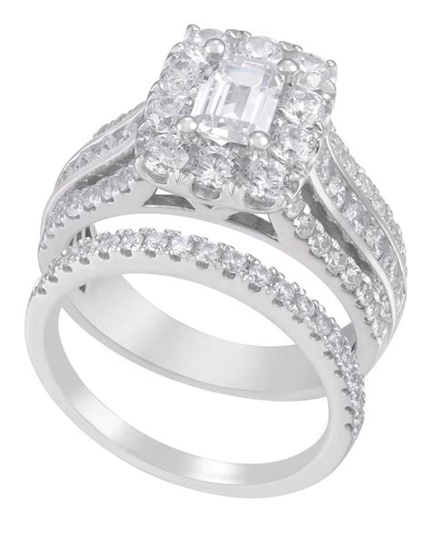 Macys Diamond Bridal Ring Set 2 12 Ct Tw In 14k White Gold In