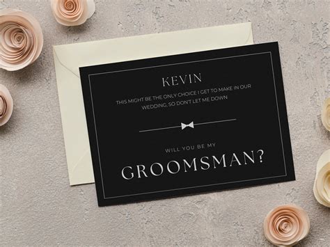 Groomsmen Proposal Card Template Funny Best Man Proposal Cards Will