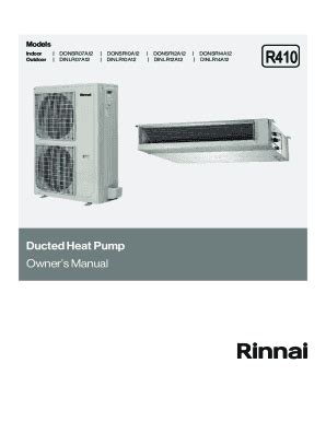 Fillable Online Rinnai Co Ducted Heat Pump Owner S Manual Rinnai Nz