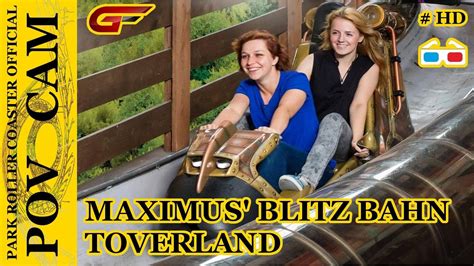 3D Anaglyphe Maximus Blitz Bahn On Ride POV CAM Toverland