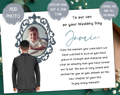 Wedding Day Card Son To Our Son On Your Wedding Day Card Personalised