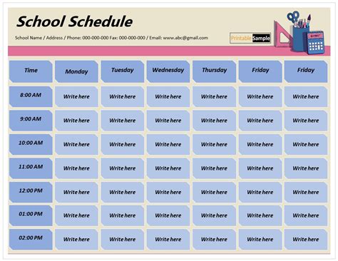 10 Free Study Schedule Templates Printable Samples