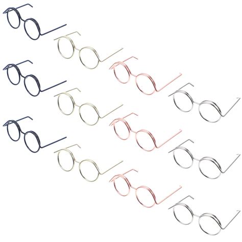 20pcs Doll Glasses Metal Wire Tiny Glasses Doll Dress Up Eyeglasses Eyewear