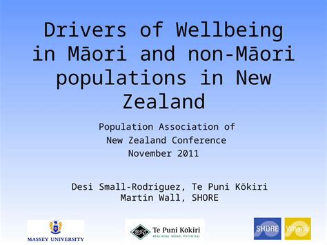 PPT Drivers of Wellbeing in Māori and non Māori populations in New