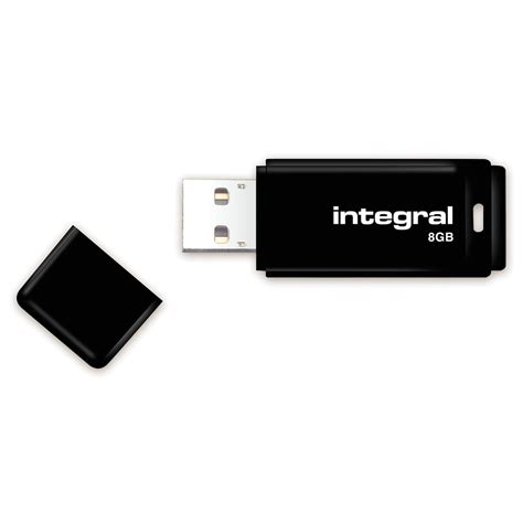 Clé USB 2 0 INTEGRAL Flash Drive Black 8 GB Noir