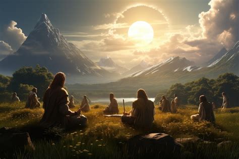 Premium AI Image | jesus christ bible holy mountain sermon