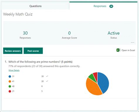 Check And Share Your Quiz Results Office Support