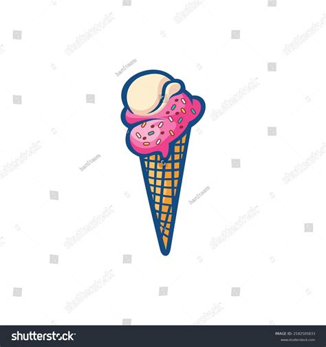 Cone Ice Cream Logo Design Stock Vector (Royalty Free) 2182505833 ...