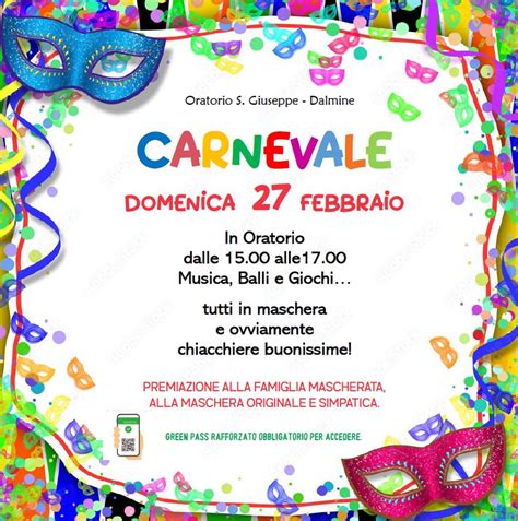 Carnevale Domenica 27 Febbraio Parrocchia E Oratorio San Giuseppe