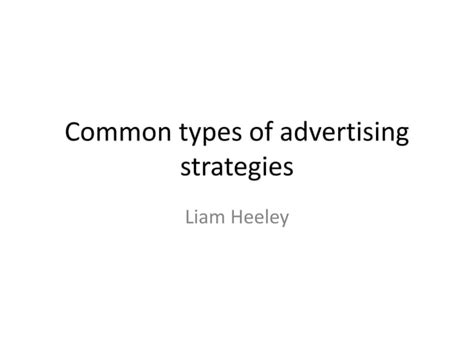 Common types of advertising strategies | PPT